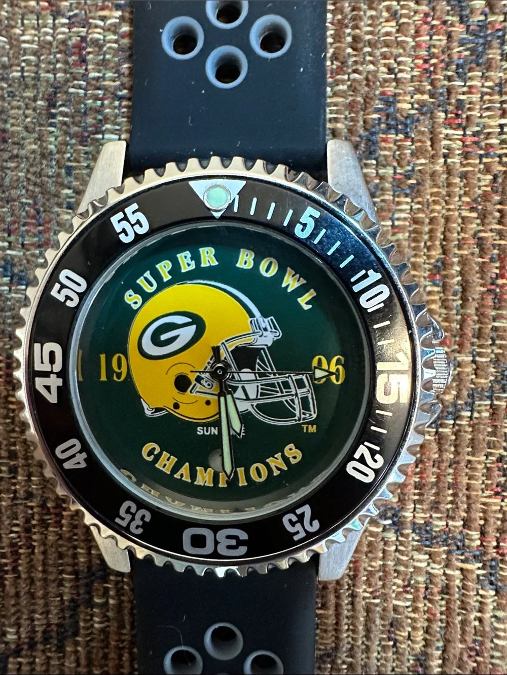 Green Bay Packers 1996 Super Bowl Champions Watch - Green/Yellow 40mm case size